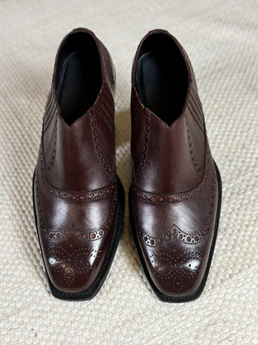Goodyear Welted Brown Wingtip Full brogue Chelsea Full Grain Leather Shoe