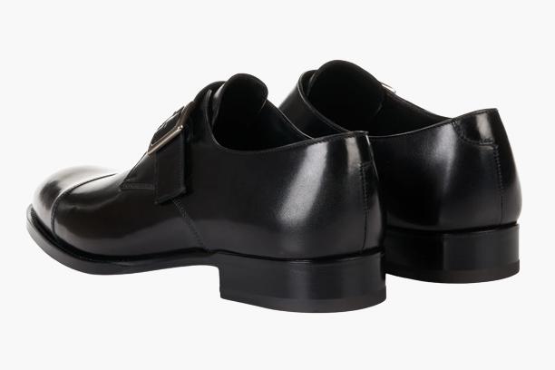Cloewood Men's Captoe Single Monk Strap Shoes - Black