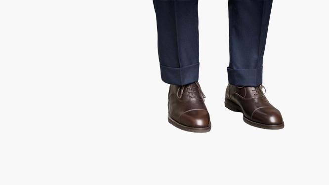 Cloewood Men's Captoe Tumbled Calf Leather Oxford Shoes - Dark Brown