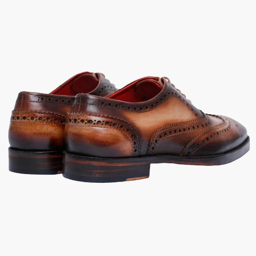 Cloewood Men's Wingtip Brogue Oxford Shoes - Brown
