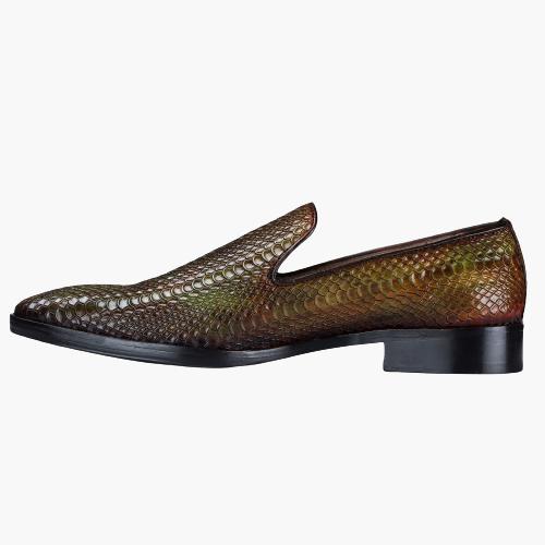 Cloewood Men's Venetian Loafers Shoes - Python Green