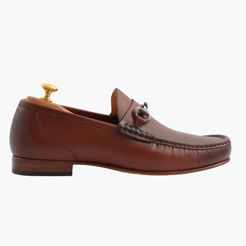 Cloewood Men's Pull-Up Leather Bit Loafers Shoes