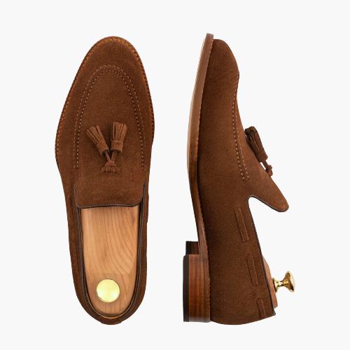 Cloewood Men's Water-repellent Suede Tassel Loafers Shoes
