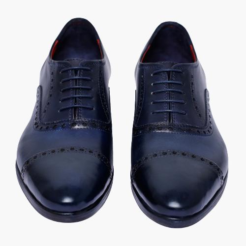 Cloewood Men's Classic Captoe Oxford Shoes - Navy Blue