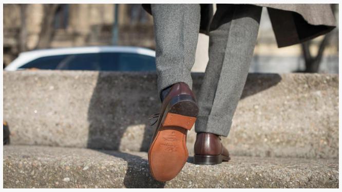 Cloewood Men's Captoe Quarter brogue Crust Calf Leather Oxford Shoes - Brown
