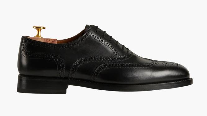 Cloewood Men's Wingtip Full Brogue Oxford Shoes - Black