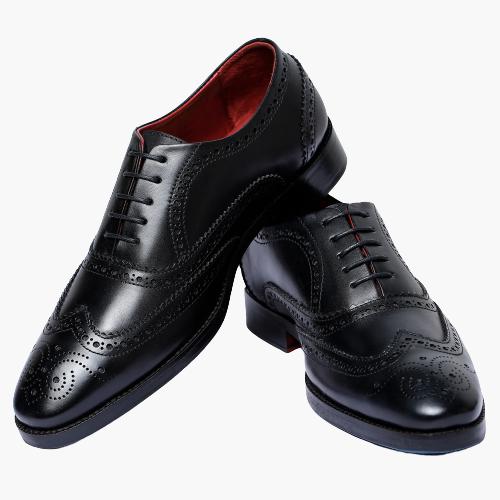 Cloewood Men's Wingtip Brogue Oxford Shoes - Black