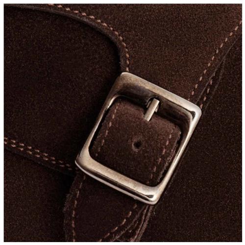 Cloewood Men's Water-Repellent Suede Captoe Double Monk Strap Shoes - Brown