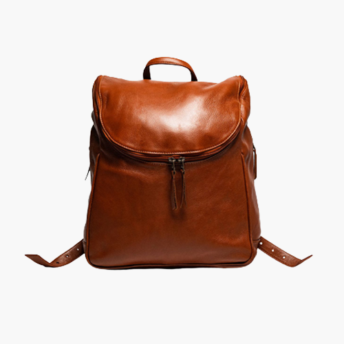 Cloewood Student Leather Backpack-Tan