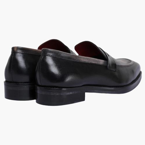 Cloewood Men's Double Tone Penny Loafers Shoes - Black