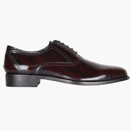 Cloewood Men's Medallion Toe Oxford Shoes - Burgundy