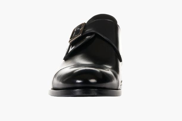Cloewood Men's Captoe Single Monk Strap Shoes - Black