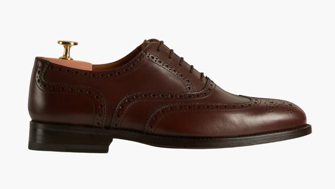 Cloewood Men's Wingtip Full Brogue Oxford Shoes - Brown