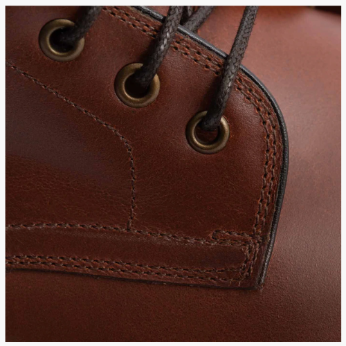 Cloewood Men's Pull-Up Leather Oak Captoe Ankle Boots