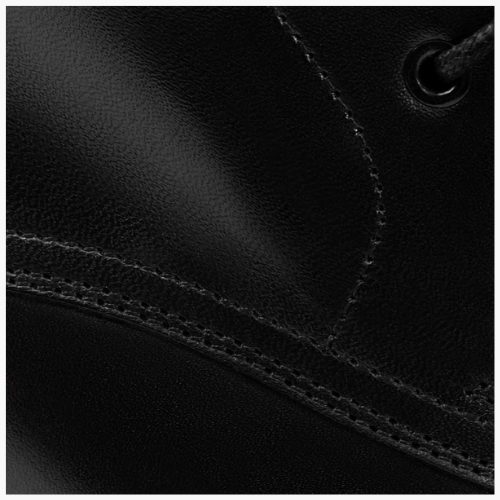 Cloewood Men's Leather Lace-Up Black Captoe Boots