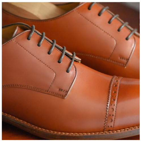 Cloewood Men's Leather Captoe Derby Shoes - Tan