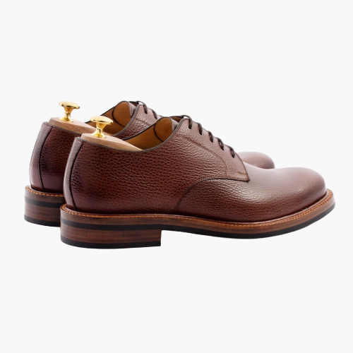 Cloewood Men's Pebbled Leather Derby Shoes - Oxblood