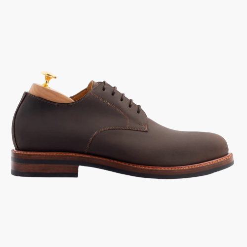 Cloewood Men's Pull-up Leather Derby Shoes - Dark Brown