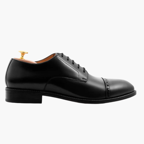 Cloewood Men's Leather Captoe Derby Shoes - Black