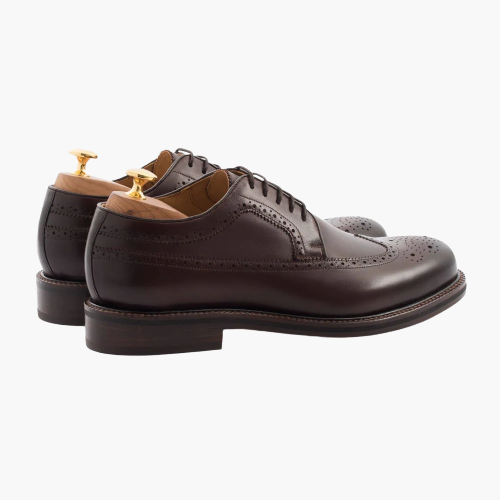 Cloewood Men's Longwings Brogue Derby Shoes - Brown