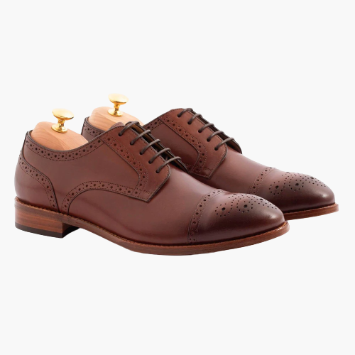 Cloewood Men's Brogue Derby Shoes - Oak