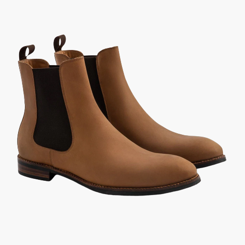 Cloewood Men's Pull-Up Leather Chelsea Boots - Walnut