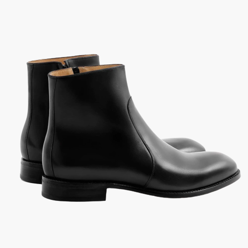 Cloewood Men's Side Zip Leather Chelsea Boots - Black