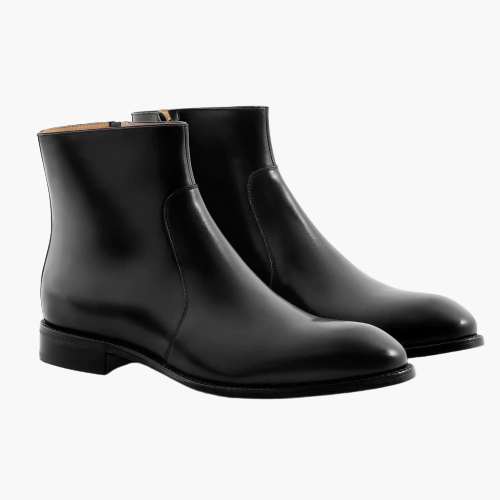 Cloewood Men's Side Zip Leather Chelsea Boots - Black