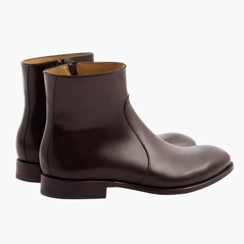 Cloewood Men's Side Zip Leather Chelsea Boots - Brown
