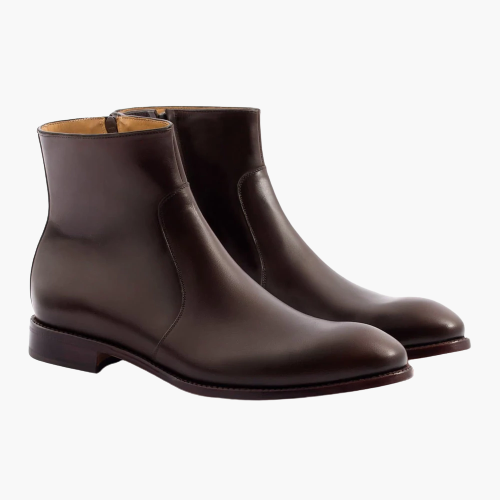 Cloewood Men's Side Zip Leather Chelsea Boots - Brown