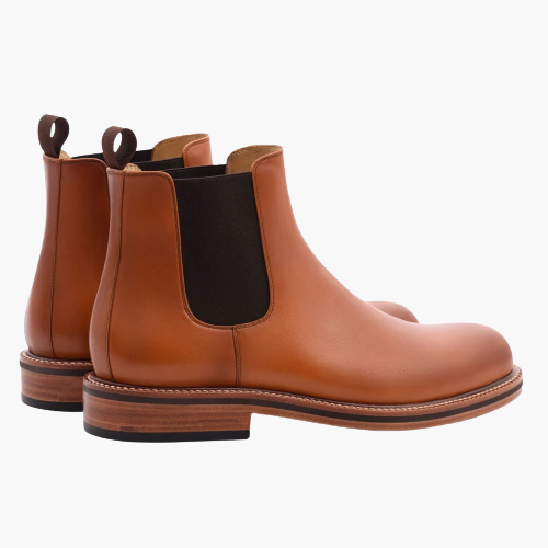 Cloewood Men's Full Grain Leather Chelsea Boots - Tan