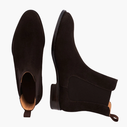 Cloewood Men's Water-repellent Suede Leather Chelsea Boots