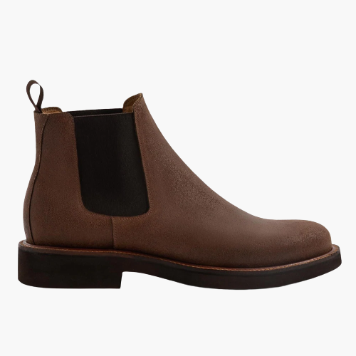 Cloewood Men's Waxed Suede Leather Chelsea Boots - Walnut