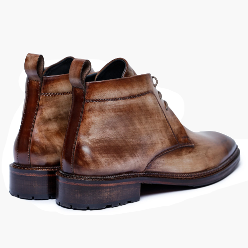Cloewood Men's Classic Leather Chukka Boots - Wooden