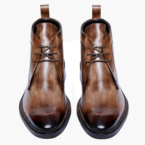 Cloewood Men's Classic Leather Chukka Boots - Wooden