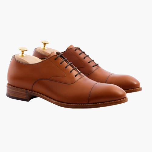 Cloewood Men's Captoe Leather Oxford Shoes - Tan