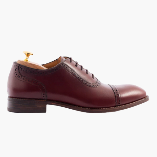 Cloewood Men's Brogue Captoe Oxford Shoes - Bordeaux