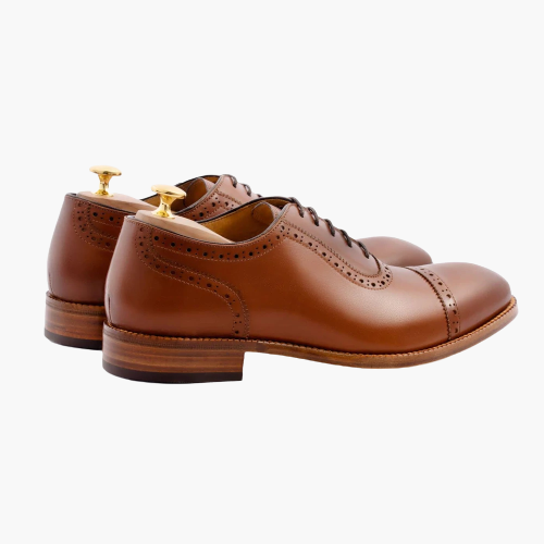 Cloewood Men's Brogue Captoe Oxford Shoes - Tan