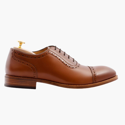 Cloewood Men's Brogue Captoe Oxford Shoes - Tan