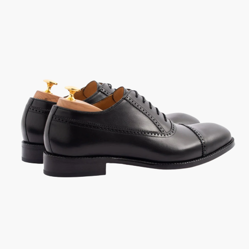 Cloewood Men's Full Grain Brogue Captoe Oxford Shoes - Black