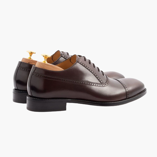 Cloewood Men's Full Grain Brogue Captoe Oxford Shoes - Brown