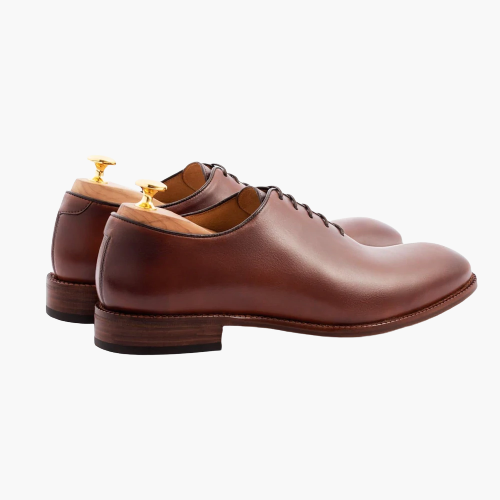Cloewood Men's Full Grain Leather Wholecut Oxford Shoes - Oak