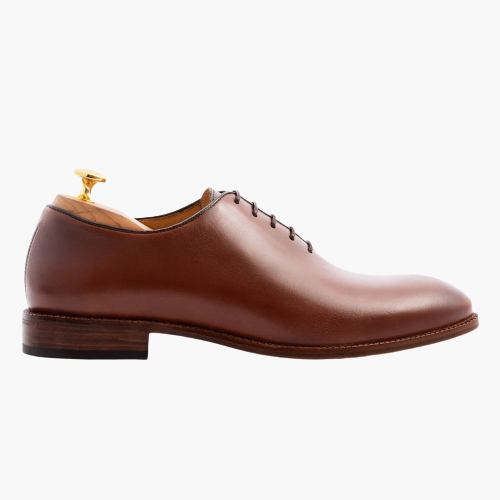 Cloewood Men's Full Grain Leather Wholecut Oxford Shoes - Oak