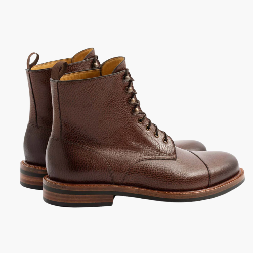 Cloewood Men's Pebbled Leather Captoe Ankle Boots