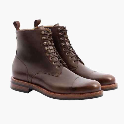 Cloewood Men's Pull-Up Leather Captoe Ankle Boots