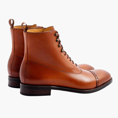 Cloewood Men's Full-Grain Leather Captoe Ankle Boots - Tan