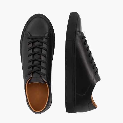 Cloewood Men's Full-Grain Leather Sneaker - Black