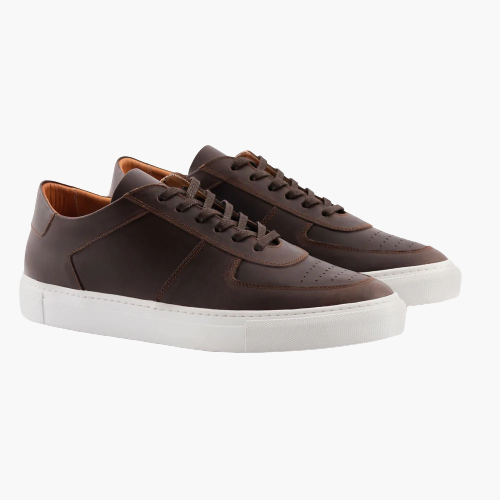 Cloewood Men's Pull-Up Leather Low-Top Sneaker