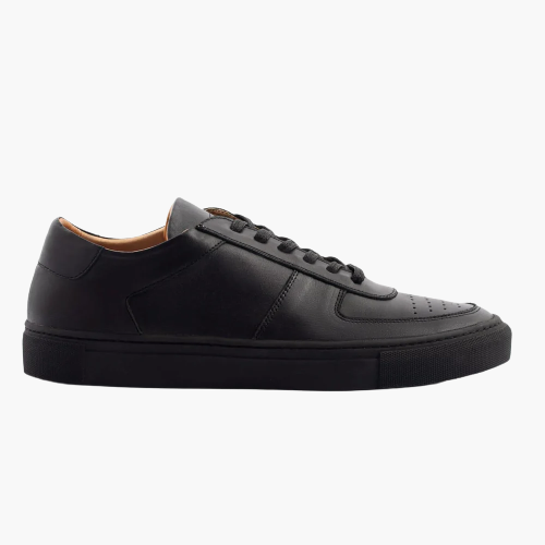 Cloewood Men's Black Leather Sneakers