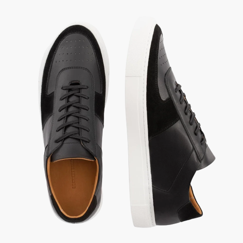 Cloewood Men's Full-Grain Leather & Suede Sneakers - Black